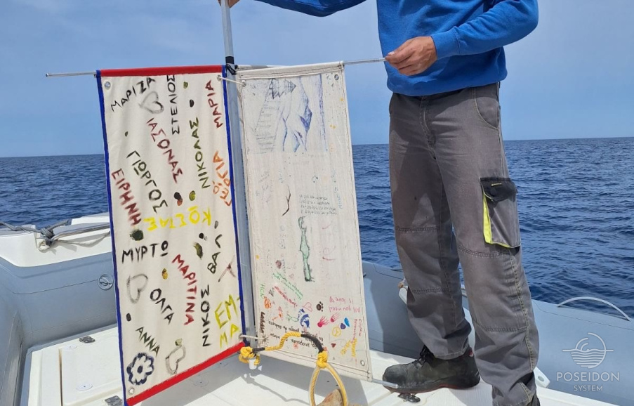 Students in hands-on ocean current data collection