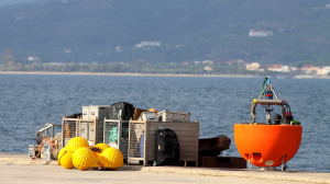 The autonomous seabed platform at the Pylos port (September 2013)