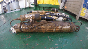 Recovery of CTD,O2, Chl-A and Turbidity sensors from the sea bottom (Athos, June 2018)