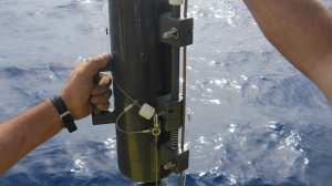 Niskin bottle ready for deployment (May 2013)