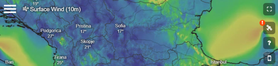Satellite button on forecast map