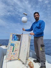 Students in hands-on ocean current data collection