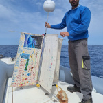 Students in hands-on ocean current data collection