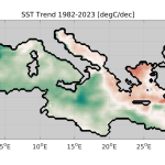 Linear trend of sea surface temperature in the Mediterranean Sea for the period 1982–2023 based on the Copernicus Marine product: Mediterranean Sea High Resolution L4 Sea Surface Temperature Reprocessed